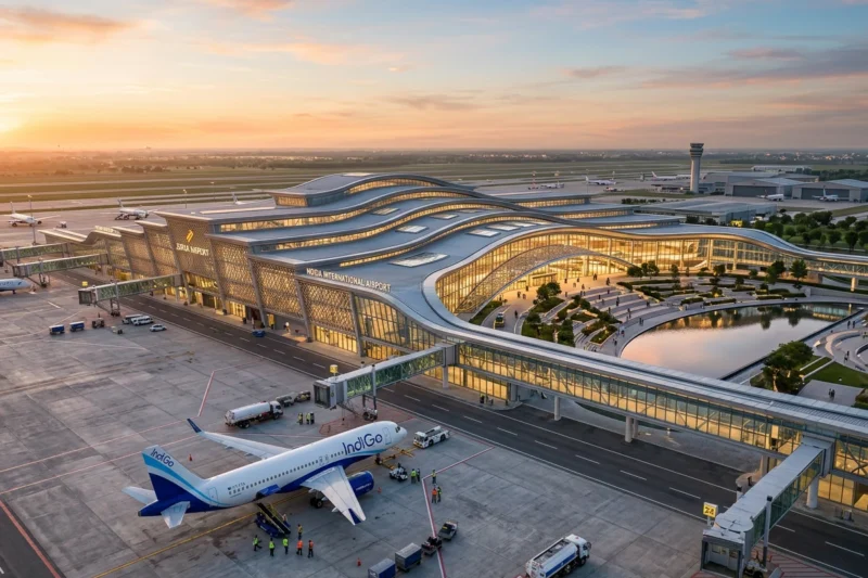 नोएडा इंटरनेशनल एयरपोर्ट (जेवर) ट्रैवल गाइड: दिल्ली, नोएडा और आगरा से पहुँचने का सबसे आसान तरीका 2026