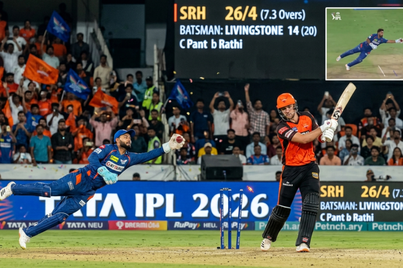 Rishabh Pant Pulls Off Stunning One-Handed Catch to Dismiss SRH’s Rs 13 Crore Star Liam Livingstone — Watch Viral Video